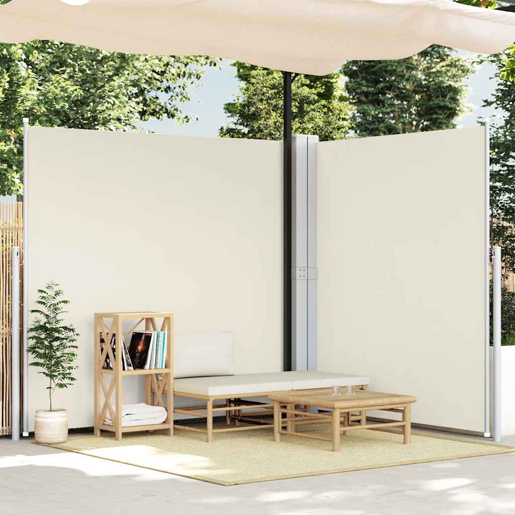 Uttrekkbar sidemarkise 200x600 cm kremhvit