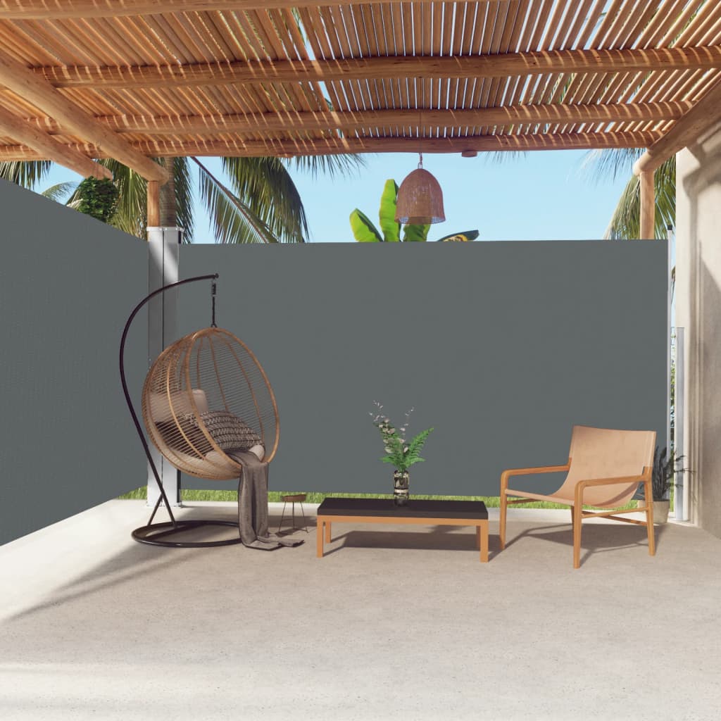 Uttrekkbar sidemarkise 200x600 cm antrasitt