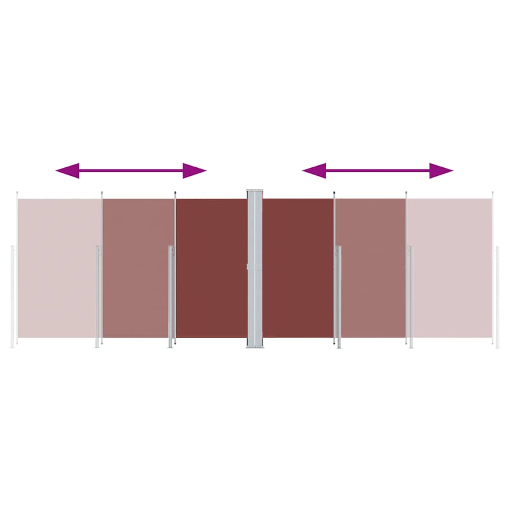 Uttrekkbar sidemarkise 200x600 cm brun