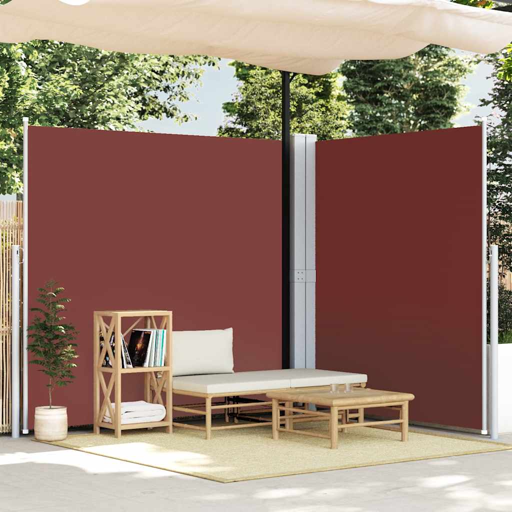 Uttrekkbar sidemarkise 200x600 cm brun
