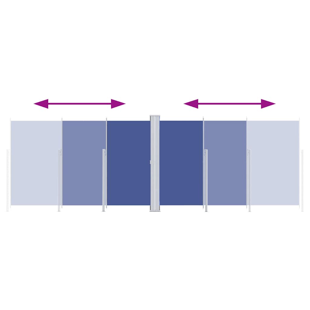 Uttrekkbar sidemarkise 200x600 cm blå