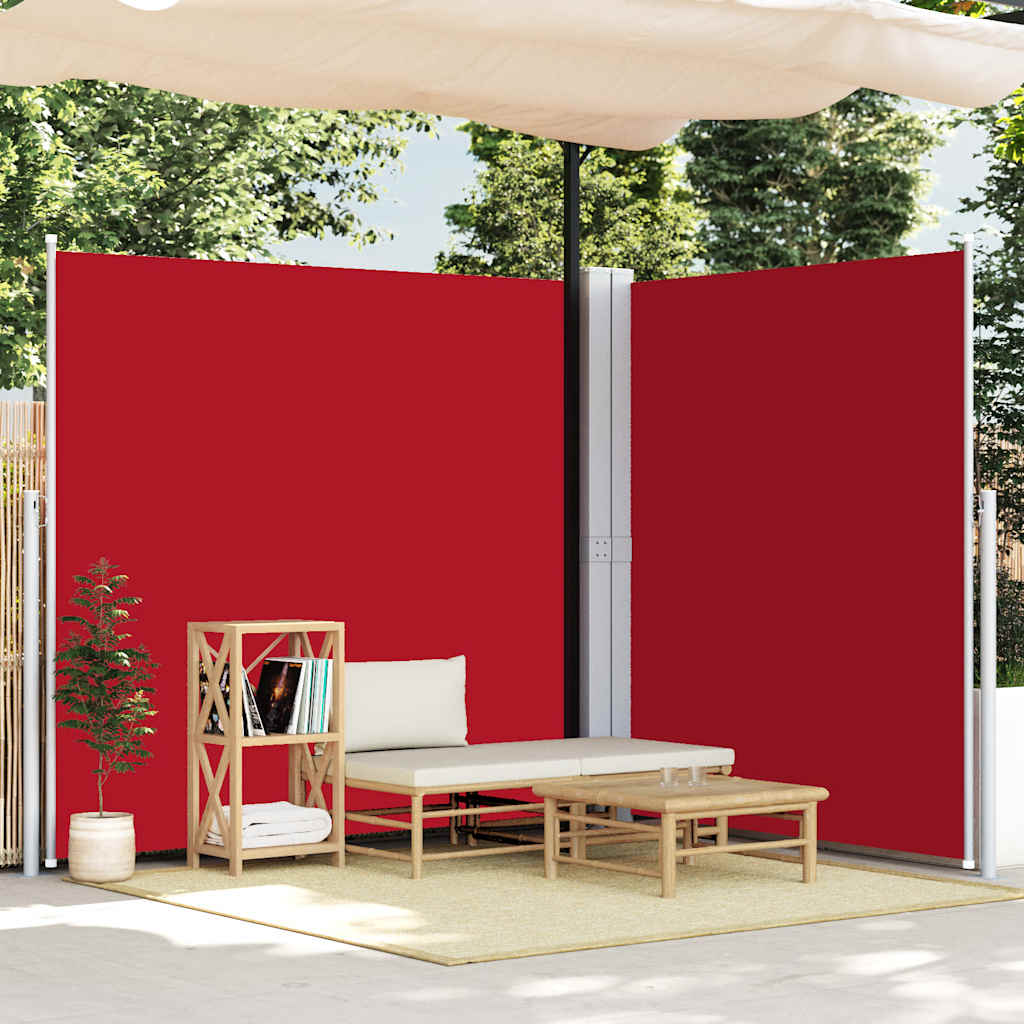 Uttrekkbar sidemarkise 200x600 cm rød