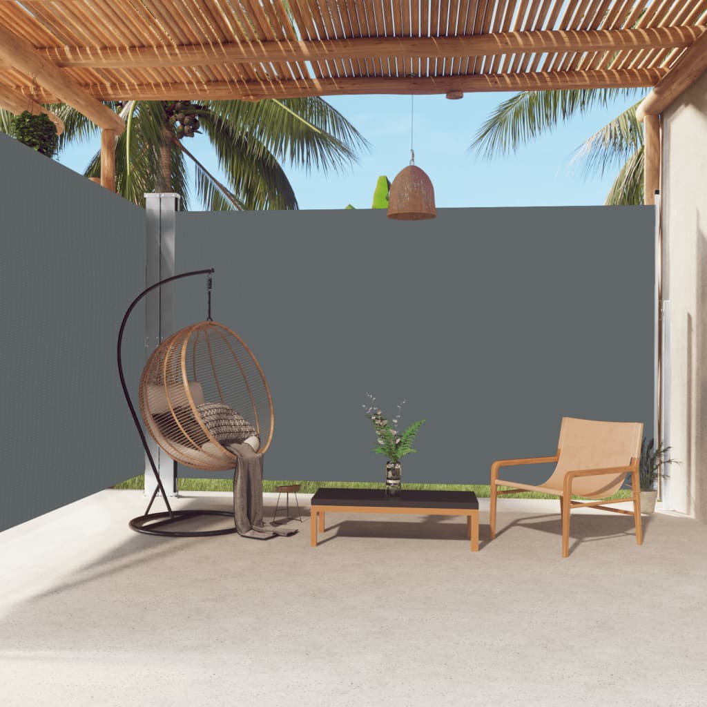 Uttrekkbar sidemarkise 220x600 cm antrasitt