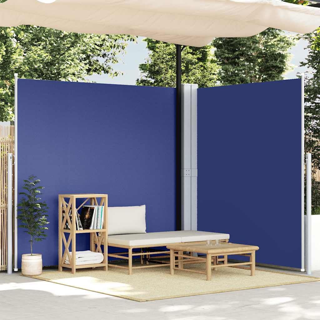 Uttrekkbar sidemarkise 220x600 cm blå