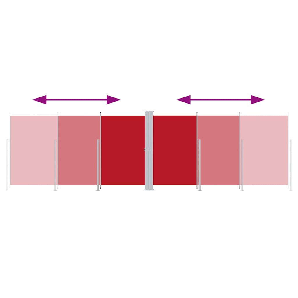 Uttrekkbar sidemarkise 220x600 cm rød