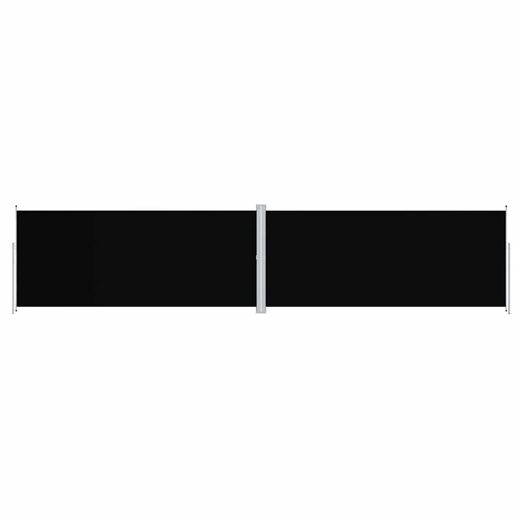 Uttrekkbar sidemarkise 220x1000 cm svart