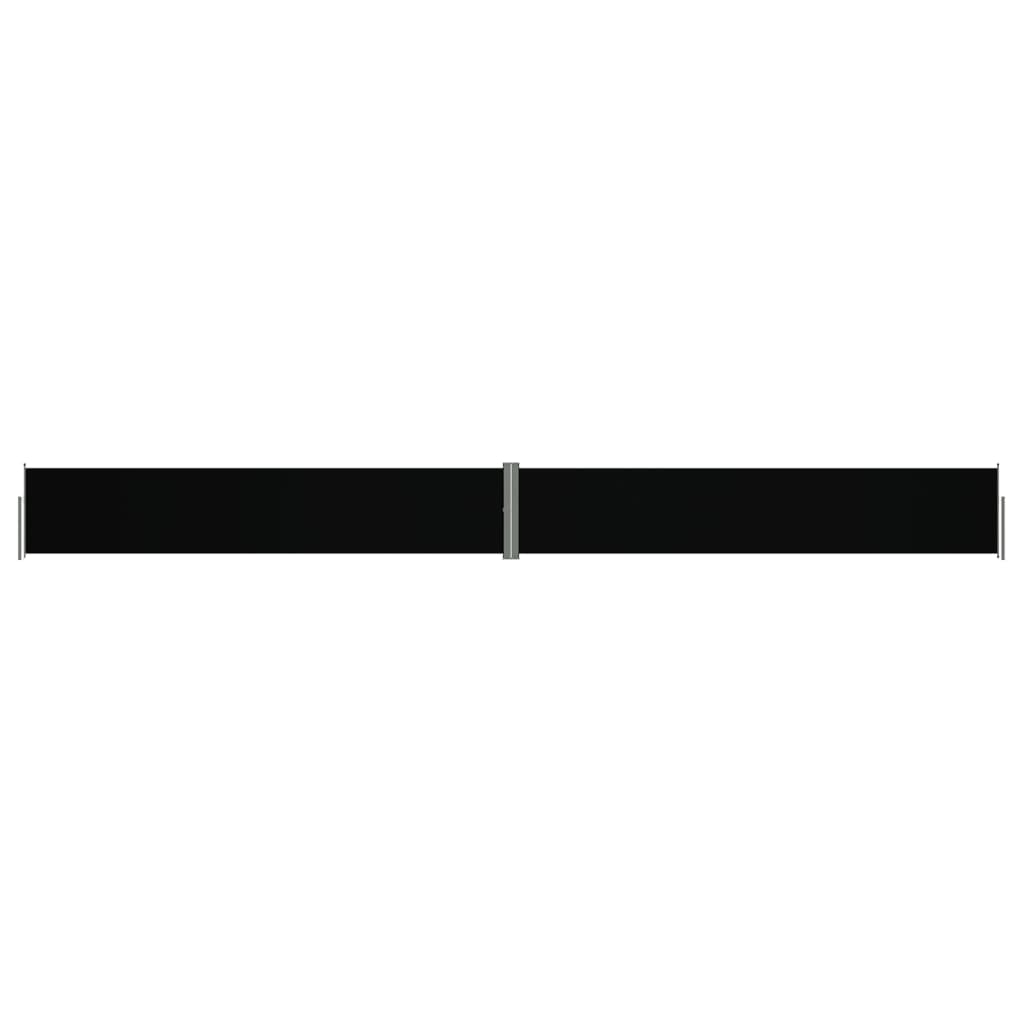 Uttrekkbar sidemarkise svart 117x1200 cm