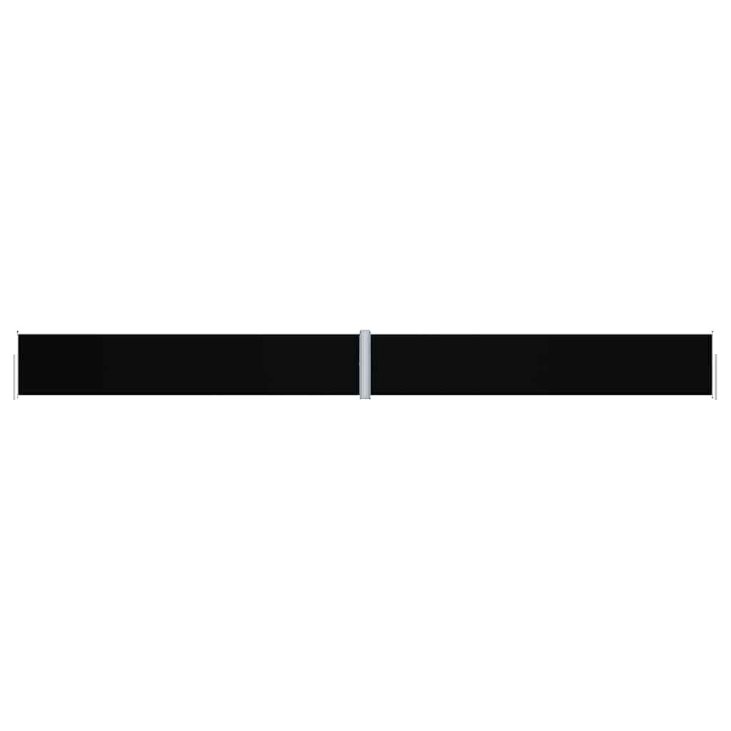 Uttrekkbar sidemarkise svart 117x1200 cm