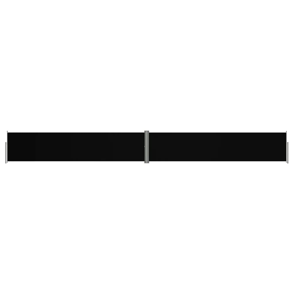 Uttrekkbar sidemarkise svart 140x1200 cm
