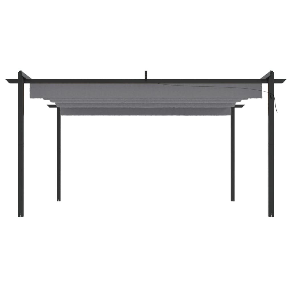 Paviljong med uttrekkbart tak 4x3 m antrasitt
