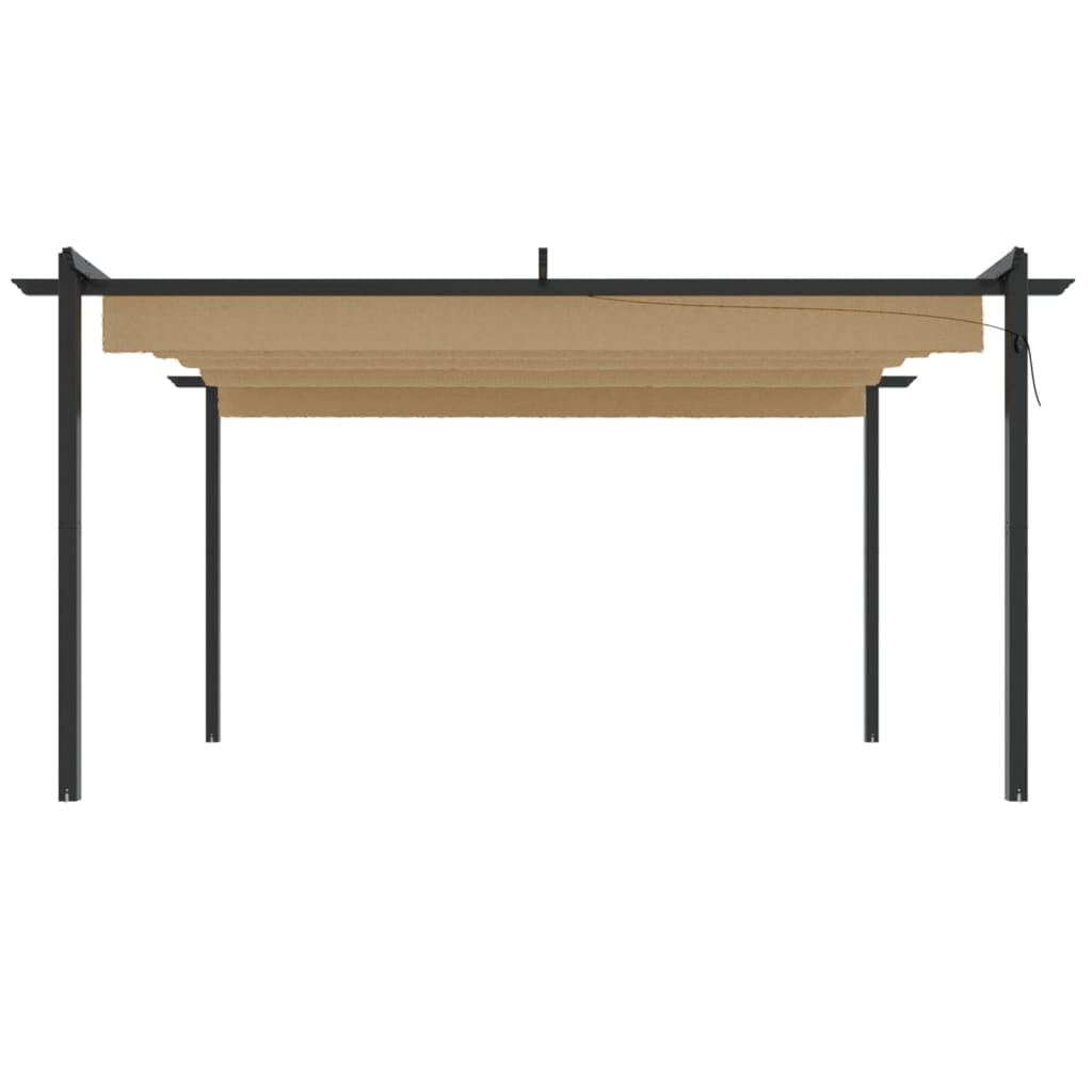 Paviljong med uttrekkbart tak 4x3 m gråbrun