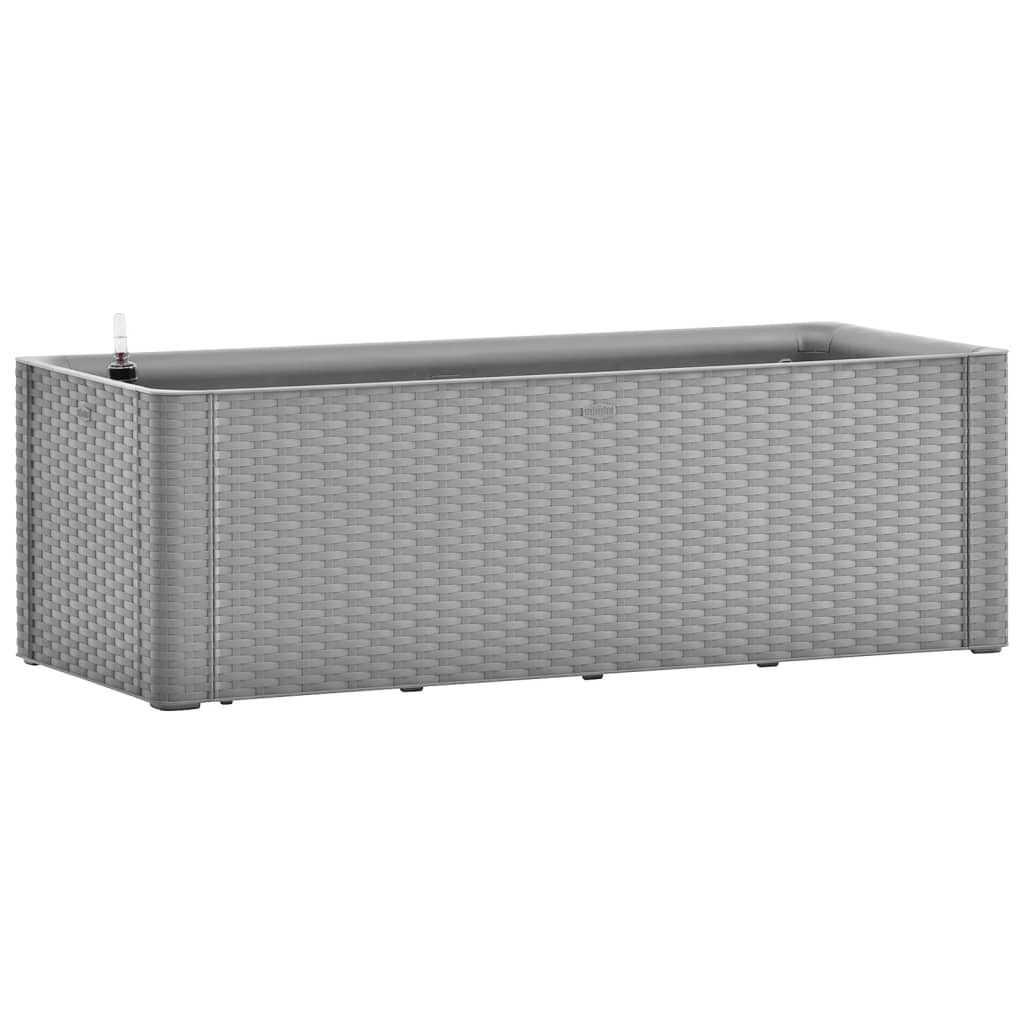 Høybed med selvvanningssystem grå 100x43x33 cm