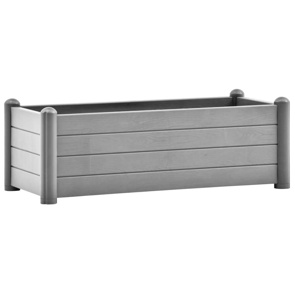 Høybed PP steingrå 100x43x35 cm