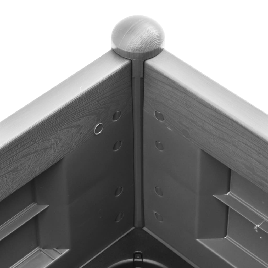 Høybed PP steingrå 100x43x35 cm