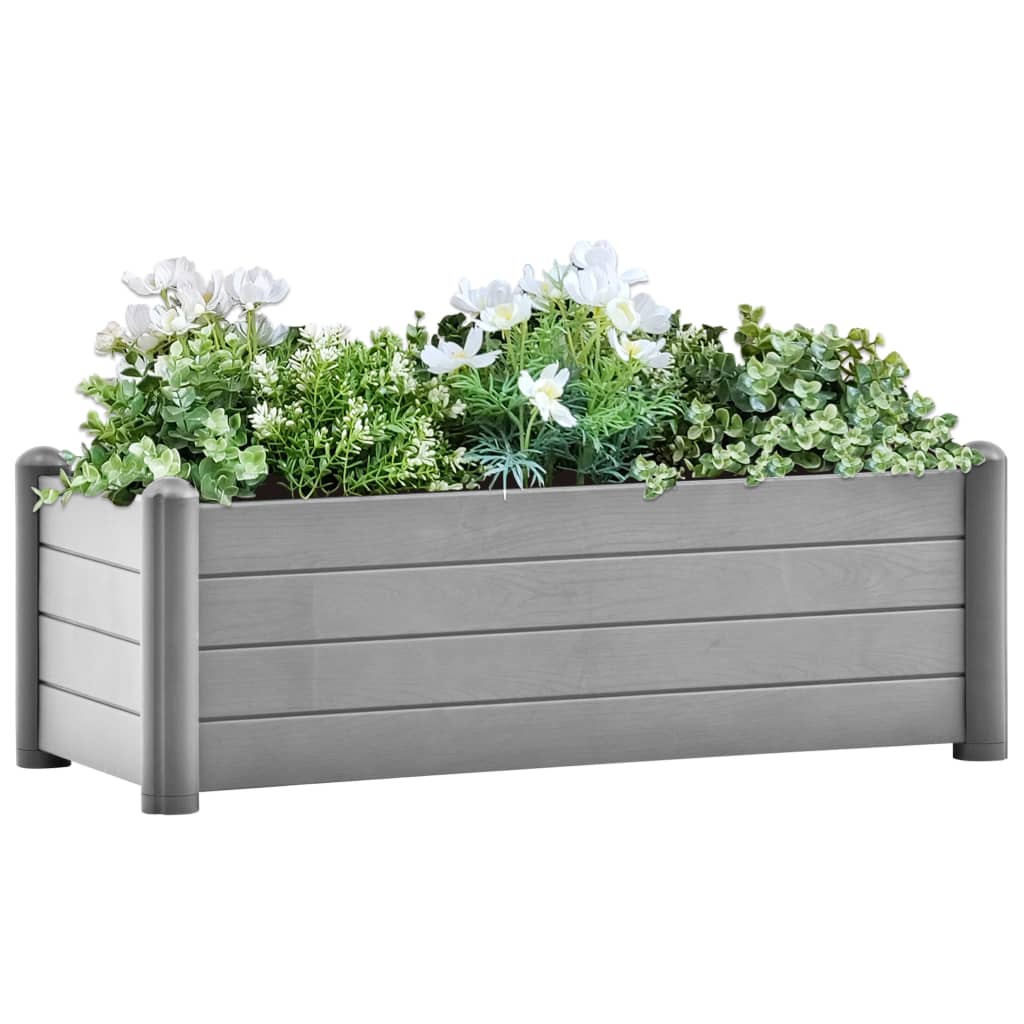 Høybed PP steingrå 100x43x35 cm