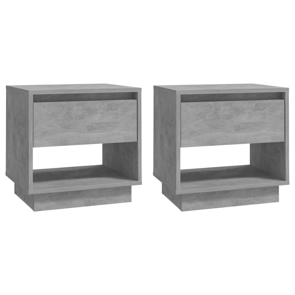 Nattbord 2 stk betonggrå 45x34x44 cm sponplate