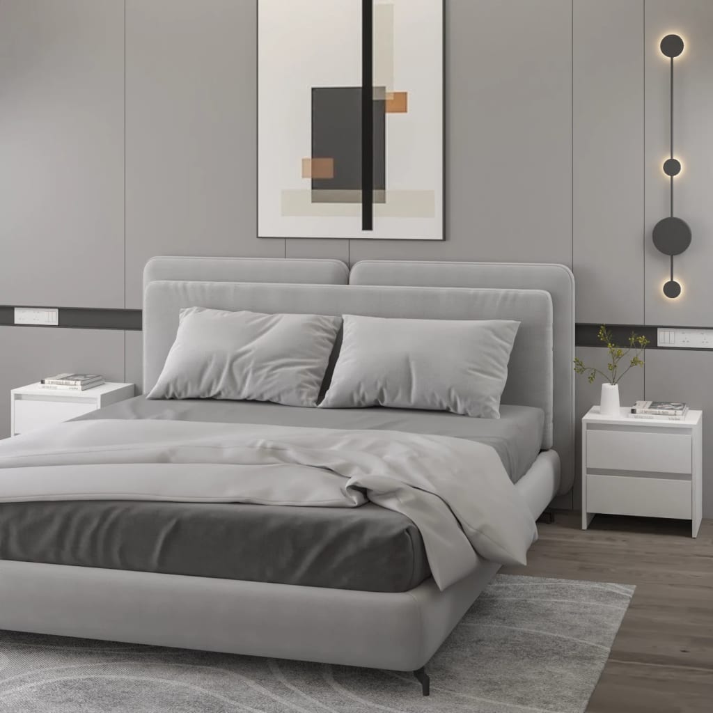 Nattbord 2 stk hvit 45x34,5x44,5 cm konstruert tre