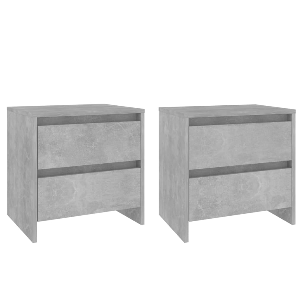 Nattbord 2 stk betonggrå 45x34,5x44,5 cm konstruert tre