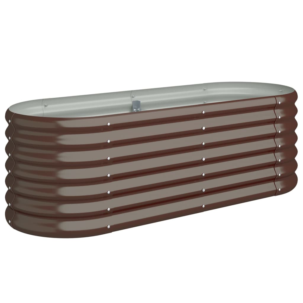 Høybed pulverlakkert stål 114x40x36 cm brun
