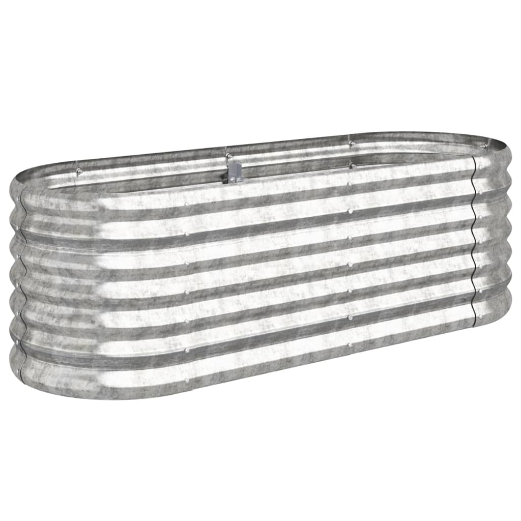 Høybed pulverlakkert stål 114x40x36 cm sølv