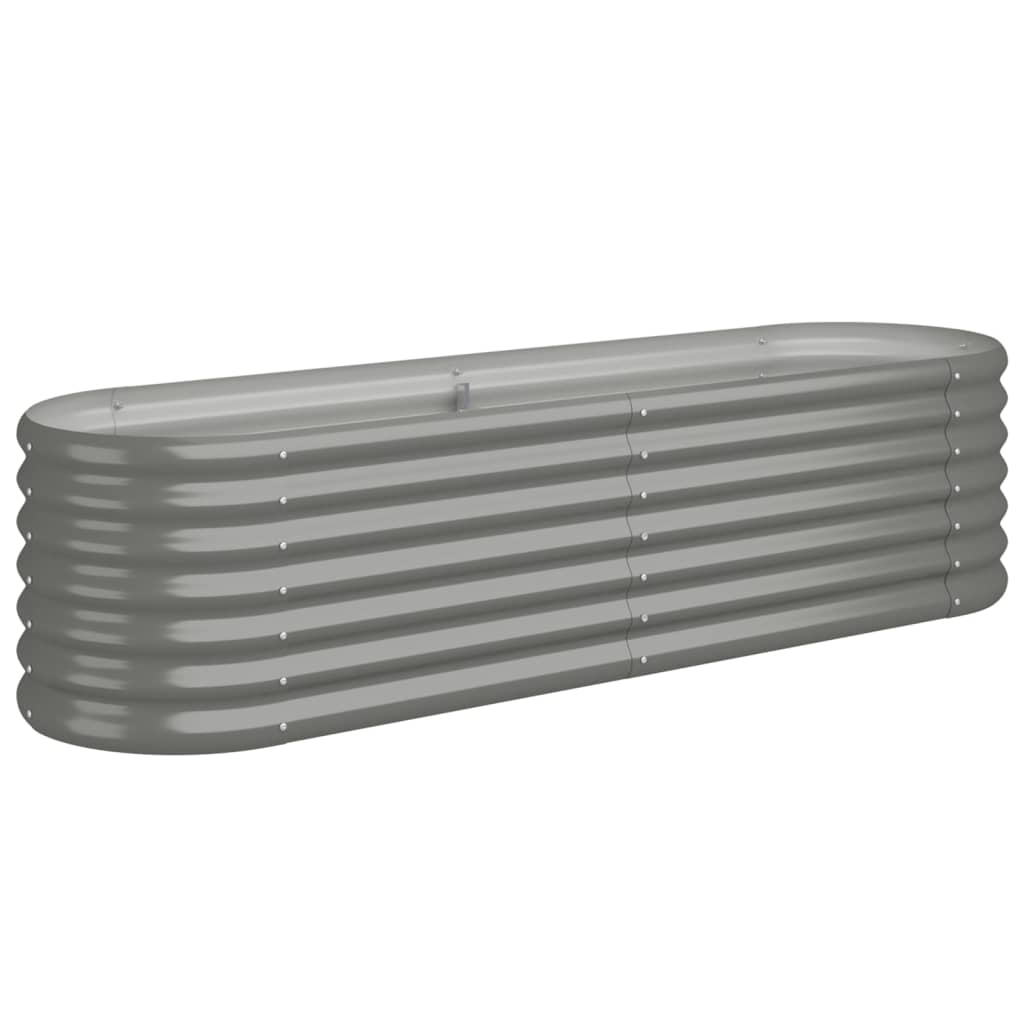 Høybed pulverlakkert stål 152x40x36 cm grå