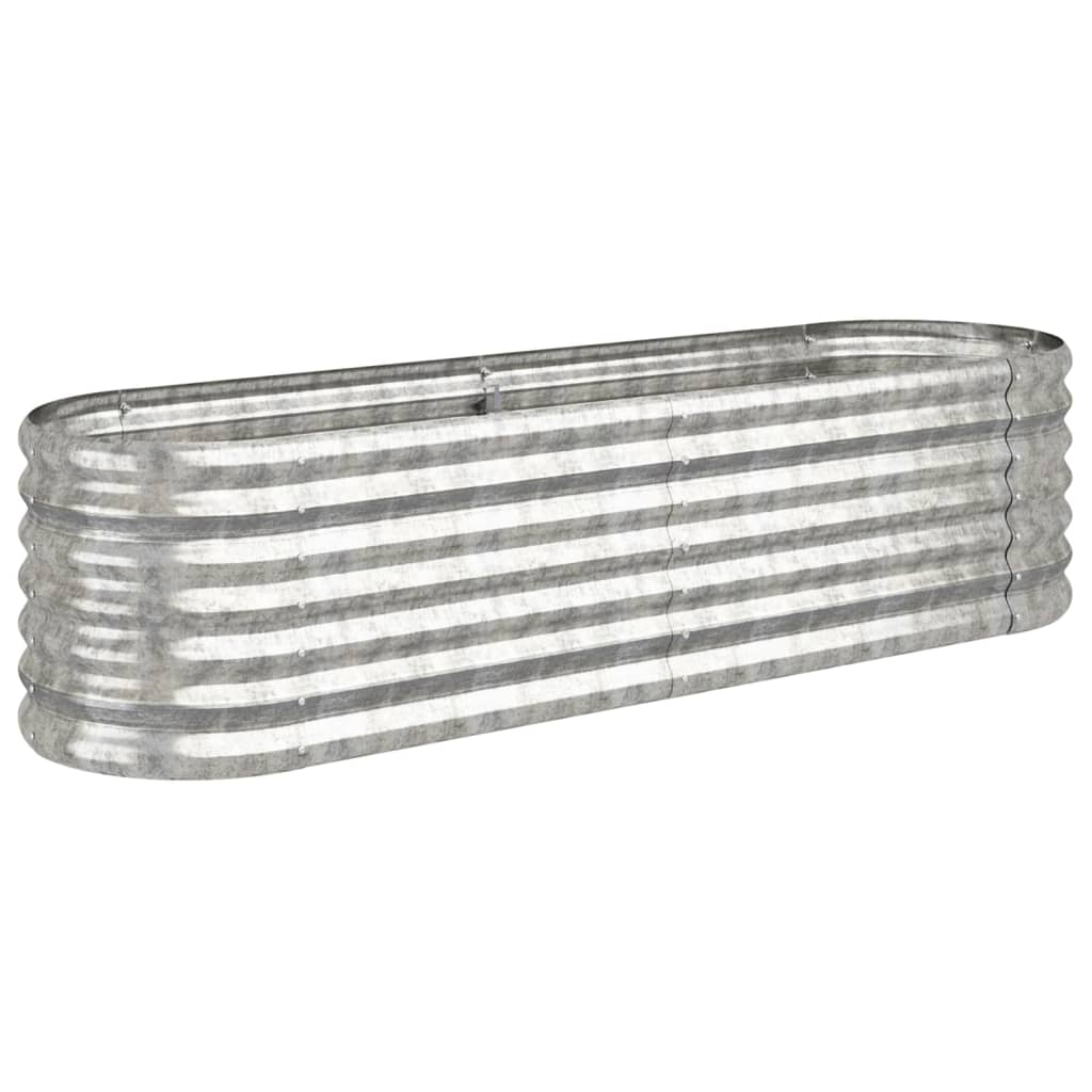 Høybed pulverlakkert stål 152x40x36 cm sølv