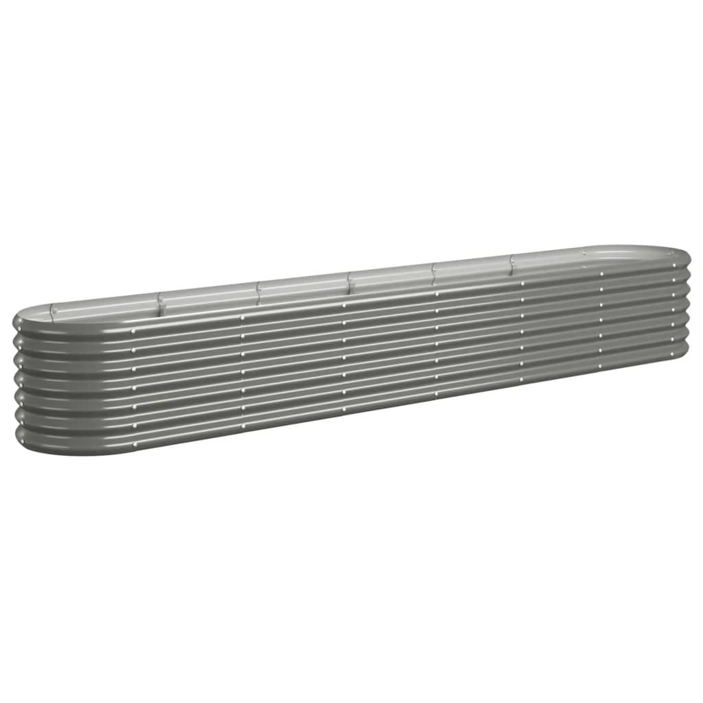 Høybed pulverlakkert stål 260x40x36 cm grå