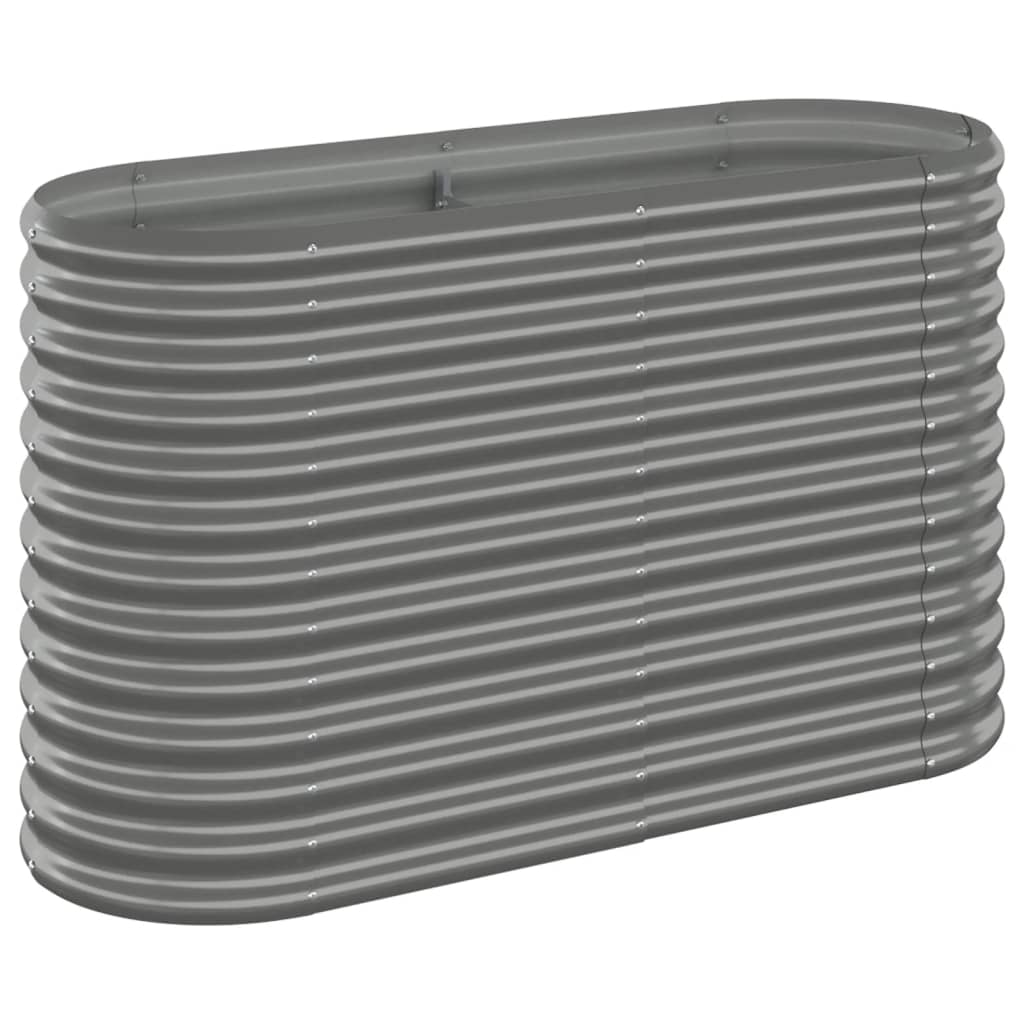 Høybed pulverlakkert stål 114x40x68 cm grå