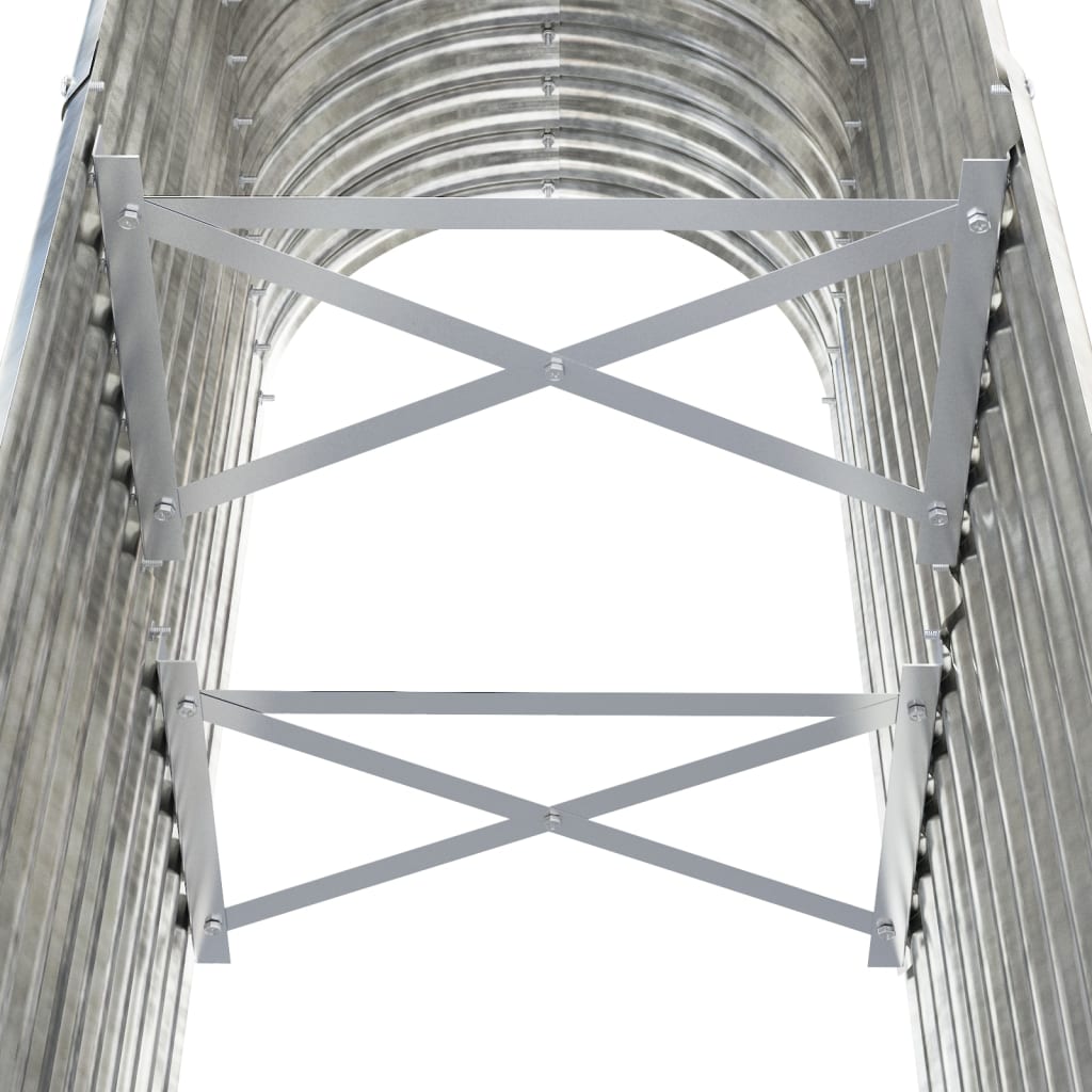 Høybed galvanisert stål 114x40x68 cm sølv