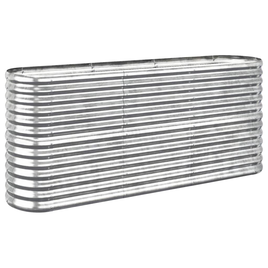 Høybed galvanisert stål 152x40x68 cm sølv