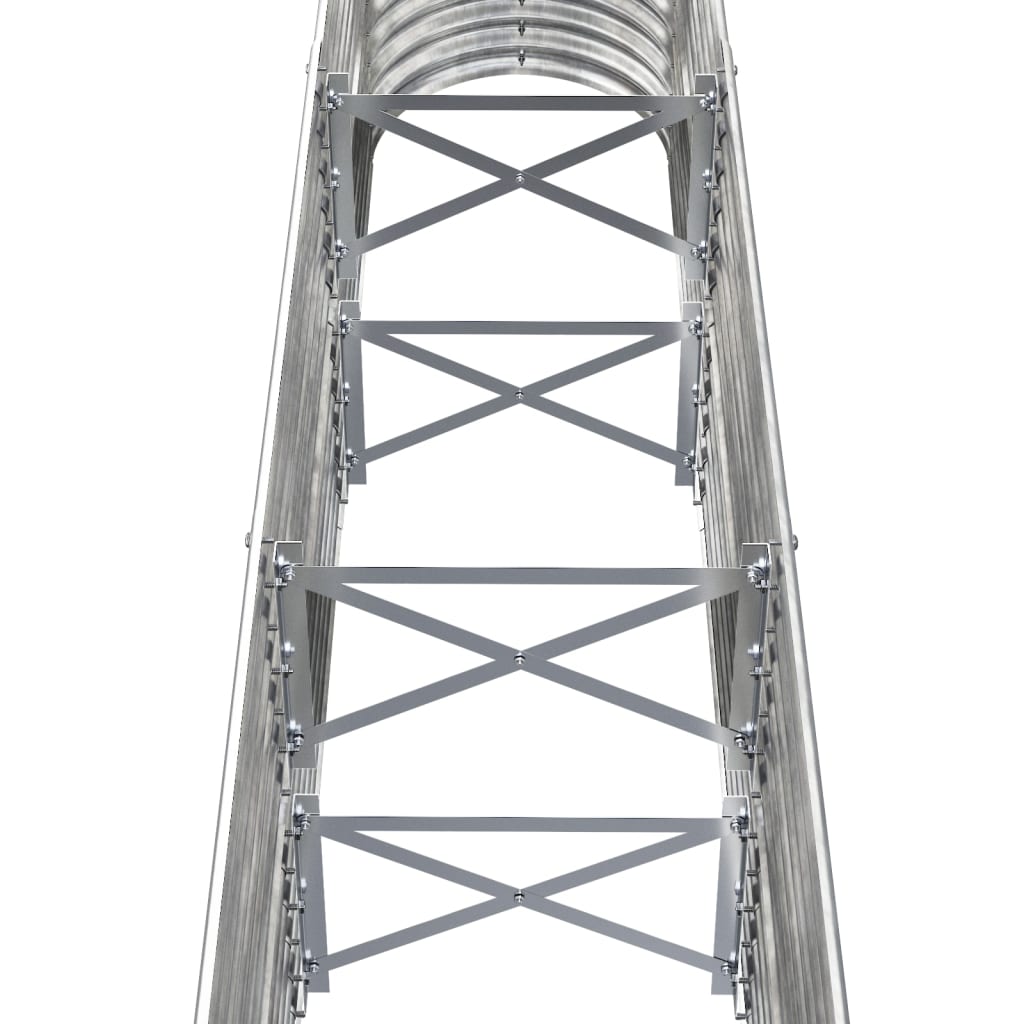 Høybed galvanisert stål 152x40x68 cm sølv