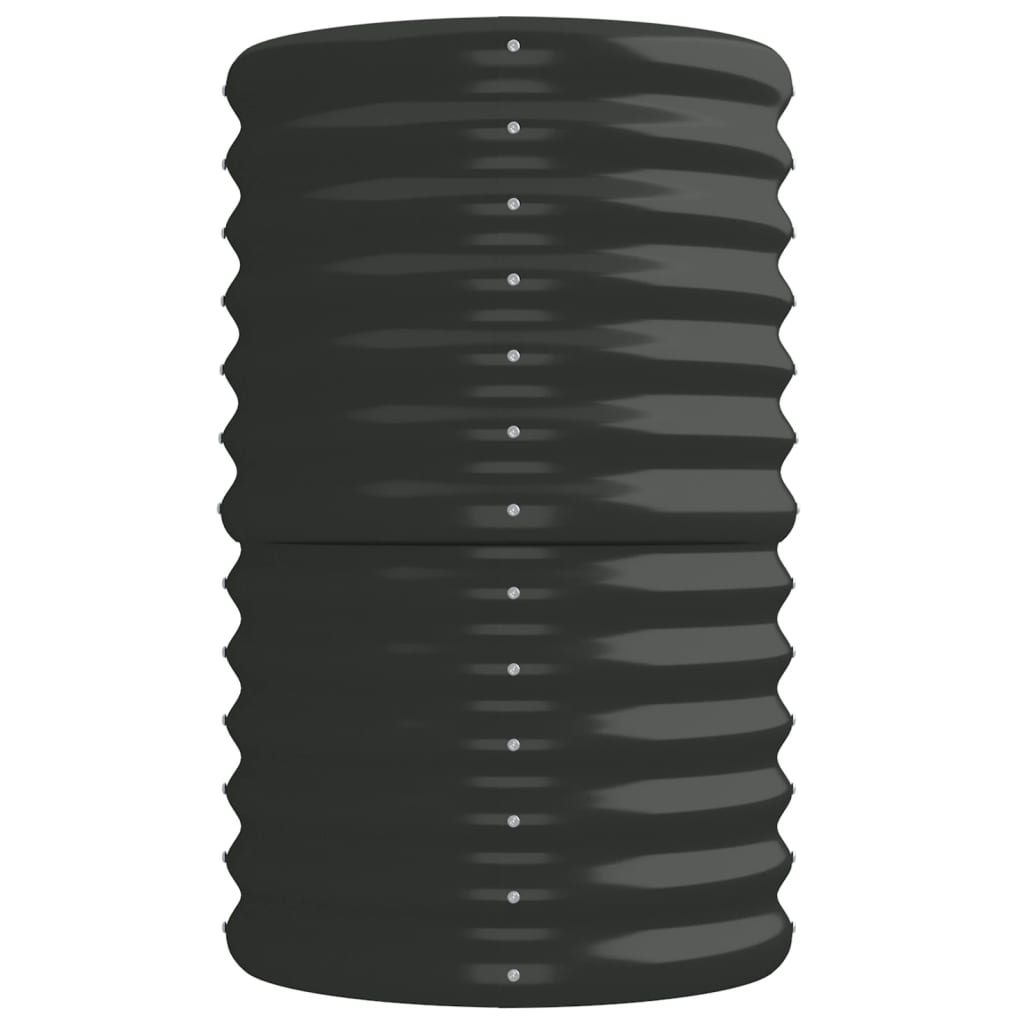 Høybed pulverlakkert stål 224x40x68 cm antrasitt