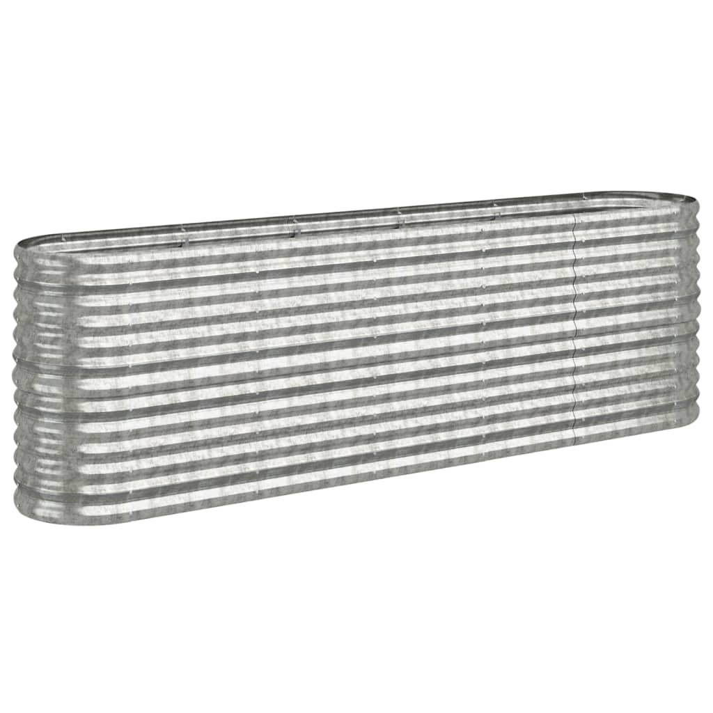 Høybed galvanisert stål 224x40x68 cm sølv