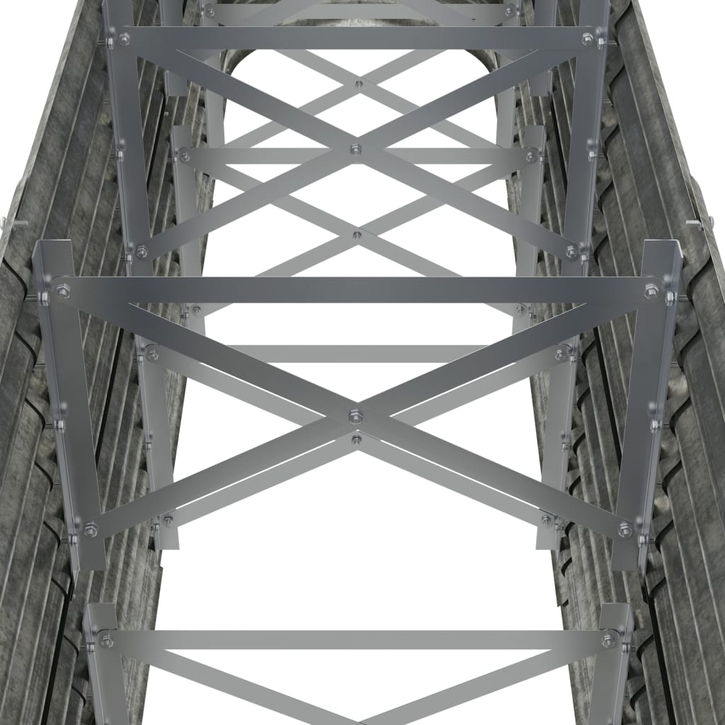 Høybed galvanisert stål 224x40x68 cm sølv