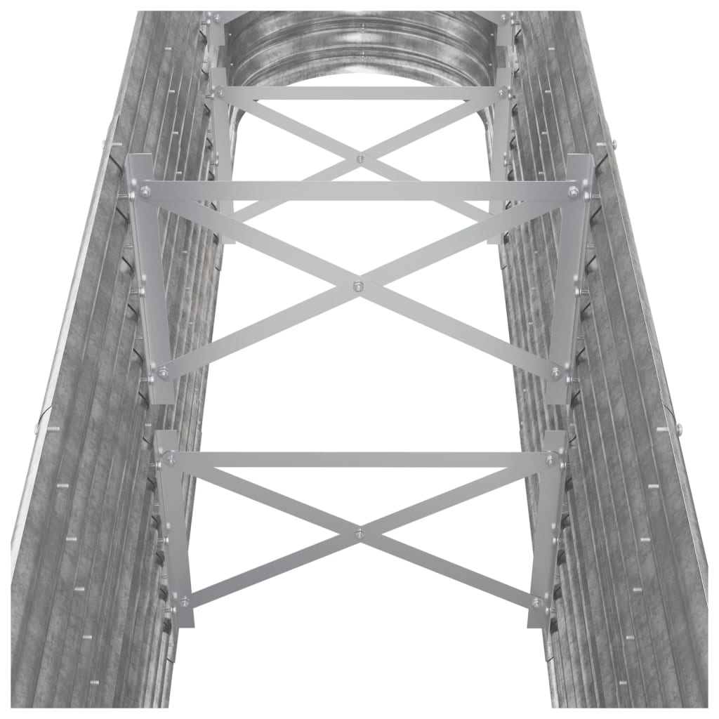 Høybed galvanisert stål 260x40x68 cm sølv