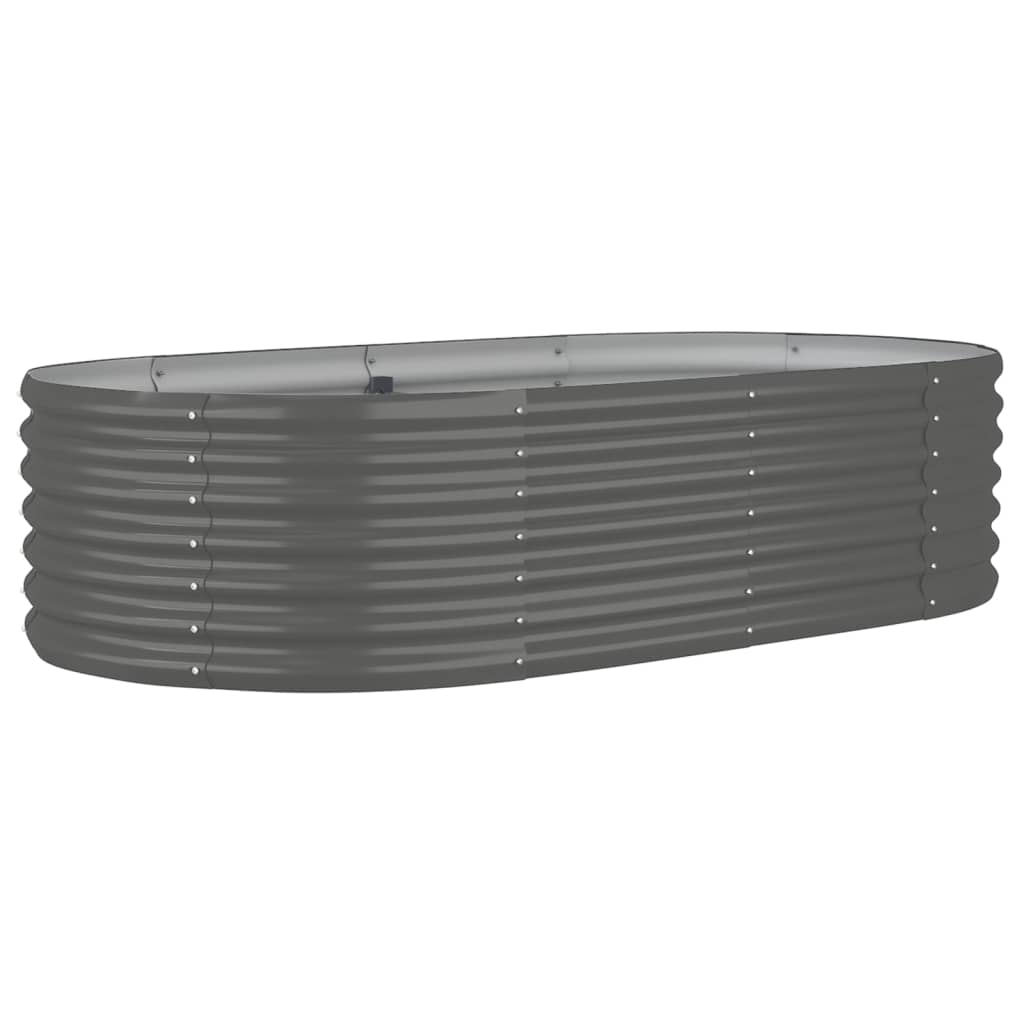 Høybed pulverlakkert stål 152x80x36 cm grå