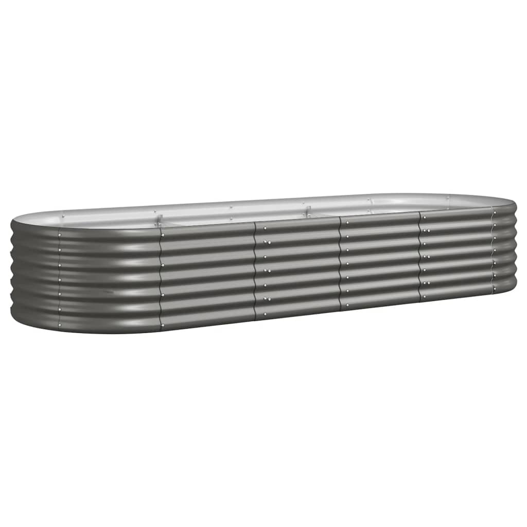 Høybed pulverlakkert stål 224x80x36cm grå