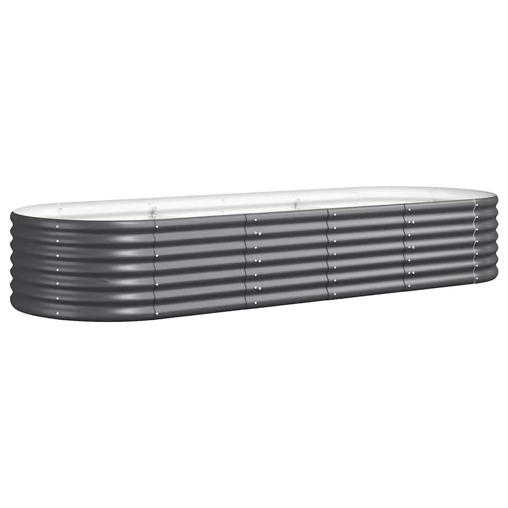 Høybed pulverlakkert stål 224x80x36 cm antrasitt