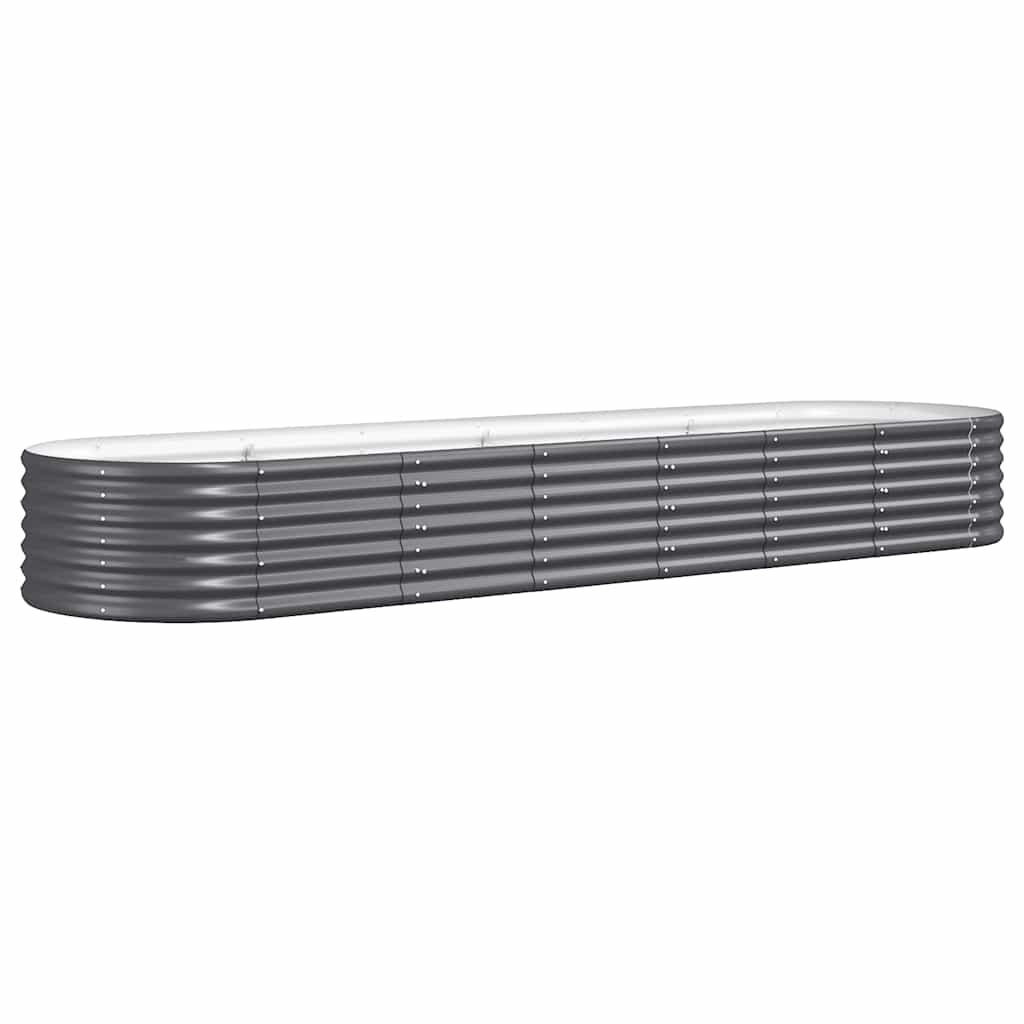 Høybed pulverlakkert stål 296x80x36 cm antrasitt