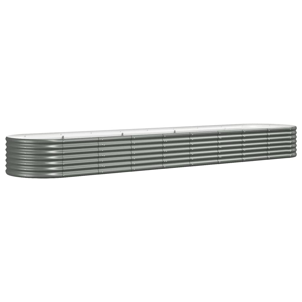 Høybed pulverlakkert stål 368x80x36cm grå
