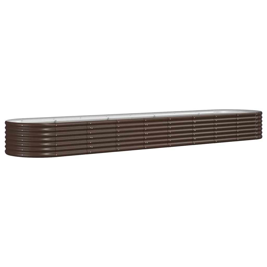 Høybed pulverlakkert stål 368x80x36 cm brun