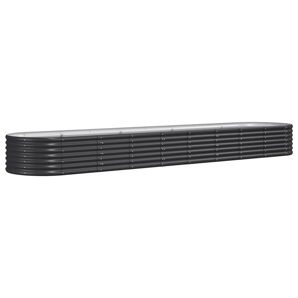 Høybed pulverlakkert stål 368x80x36 cm antrasitt