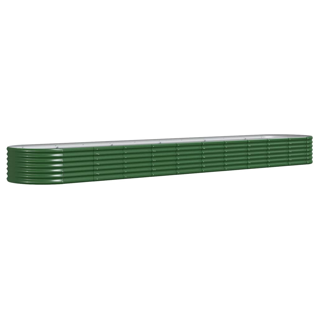 Høybed pulverlakkert stål 440x80x36 cm grønn