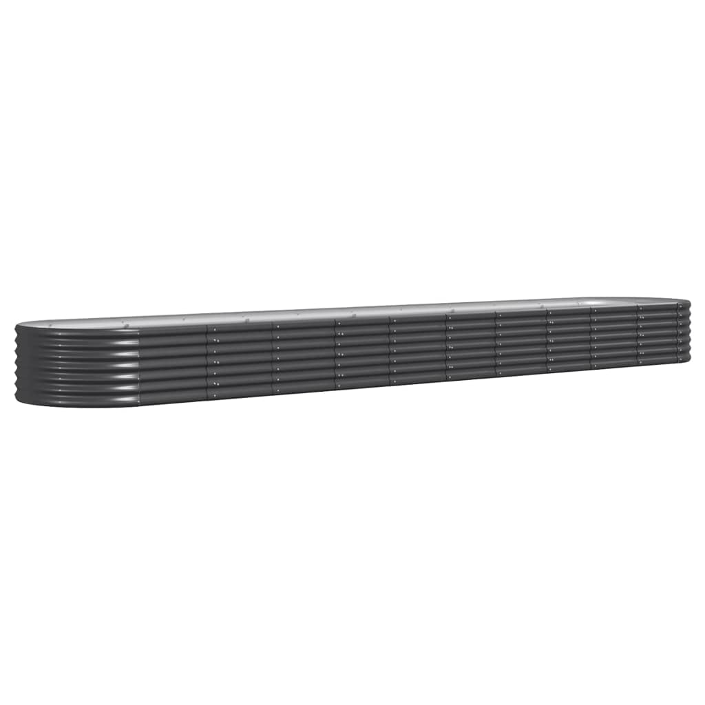 Høybed pulverlakkert stål 440x80x36 cm antrasitt