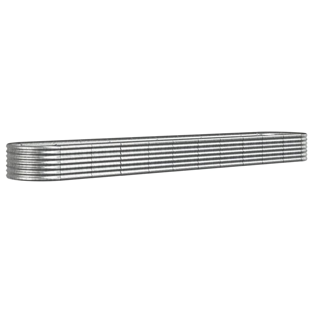 Høybed galvanisert stål 440x80x36 cm sølv