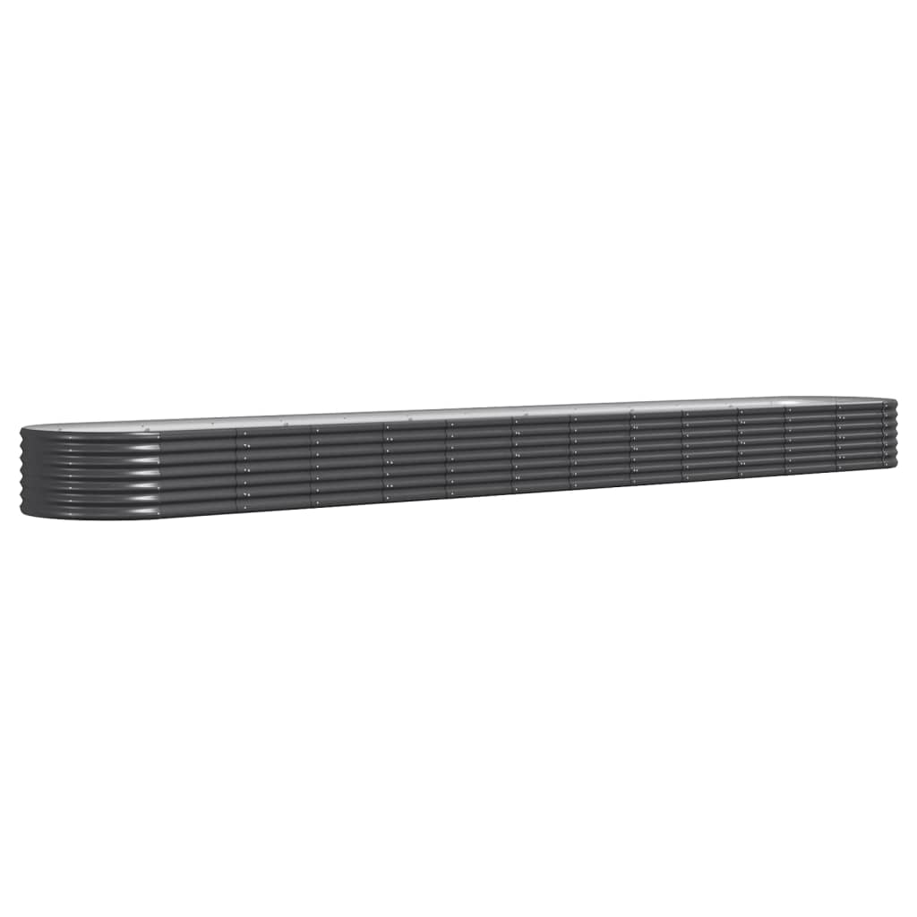 Høybed pulverlakkert stål 512x80x36 cm antrasitt
