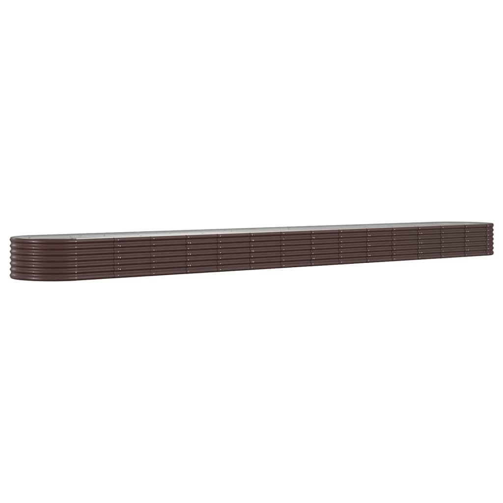 Høybed pulverlakkert stål 620x80x36 cm brun
