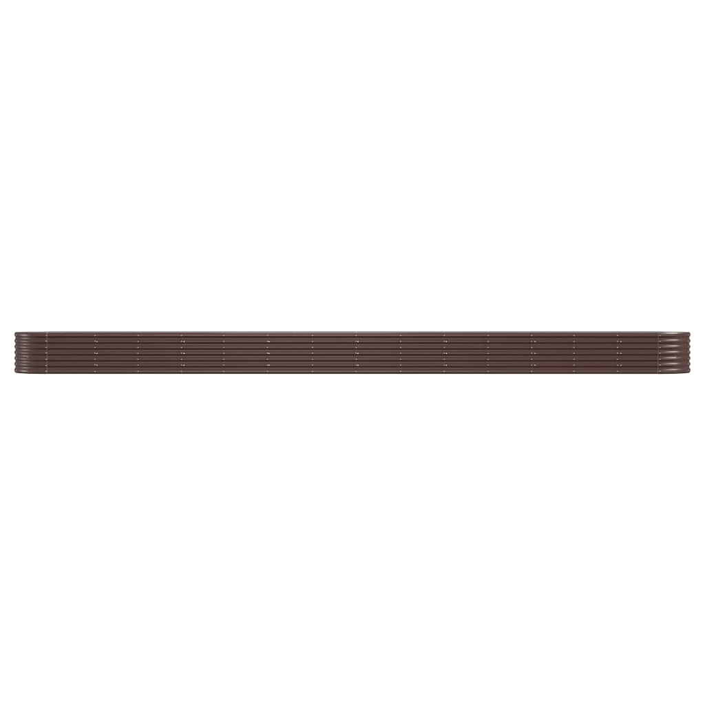 Høybed pulverlakkert stål 620x80x36 cm brun