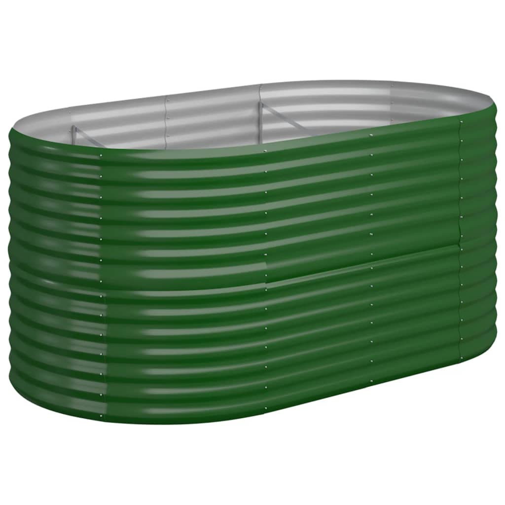 Høybed pulverlakkert stål 152x80x68 cm grønn