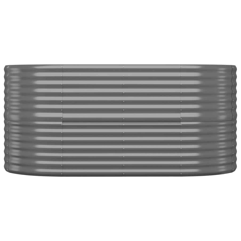 Høybed pulverlakkert stål 152x80x68 cm grå